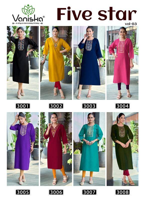 Vaniska five star vol 3 Kurti factory in Pune